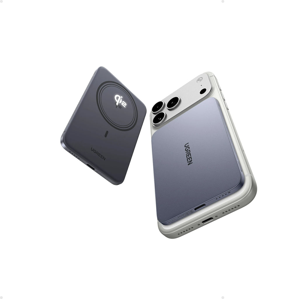 UGREEN MagFlow Air Pack de Batteries Externes Magnétiques (10 000 mAh + 5 000 mAh, Qi2 15 W)