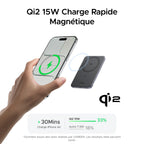 UGREEN MagFlow Air Pack de Batteries Externes Magnétiques (10 000 mAh + 5 000 mAh, Qi2 15 W)