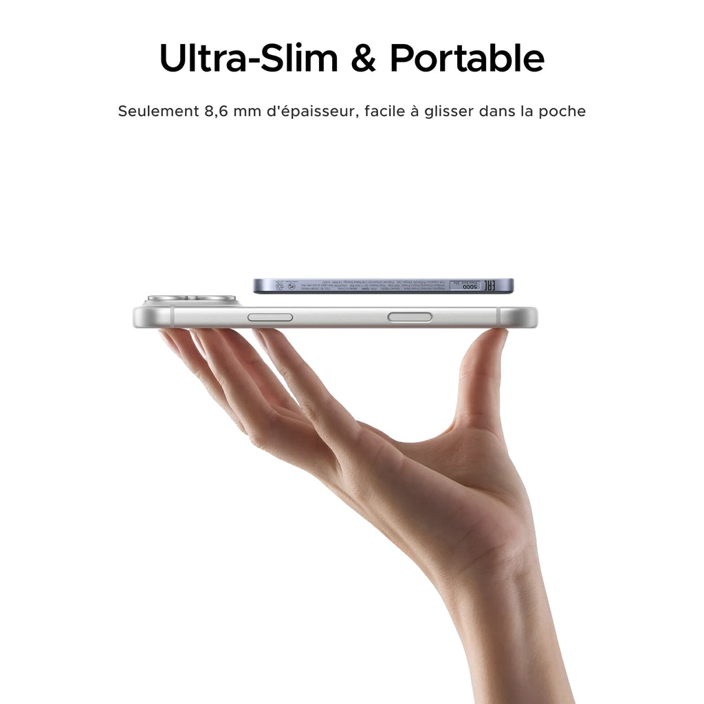 UGREEN MagFlow Air Pack de Batteries Externes Magnétiques (10 000 mAh + 5 000 mAh, Qi2 15 W)