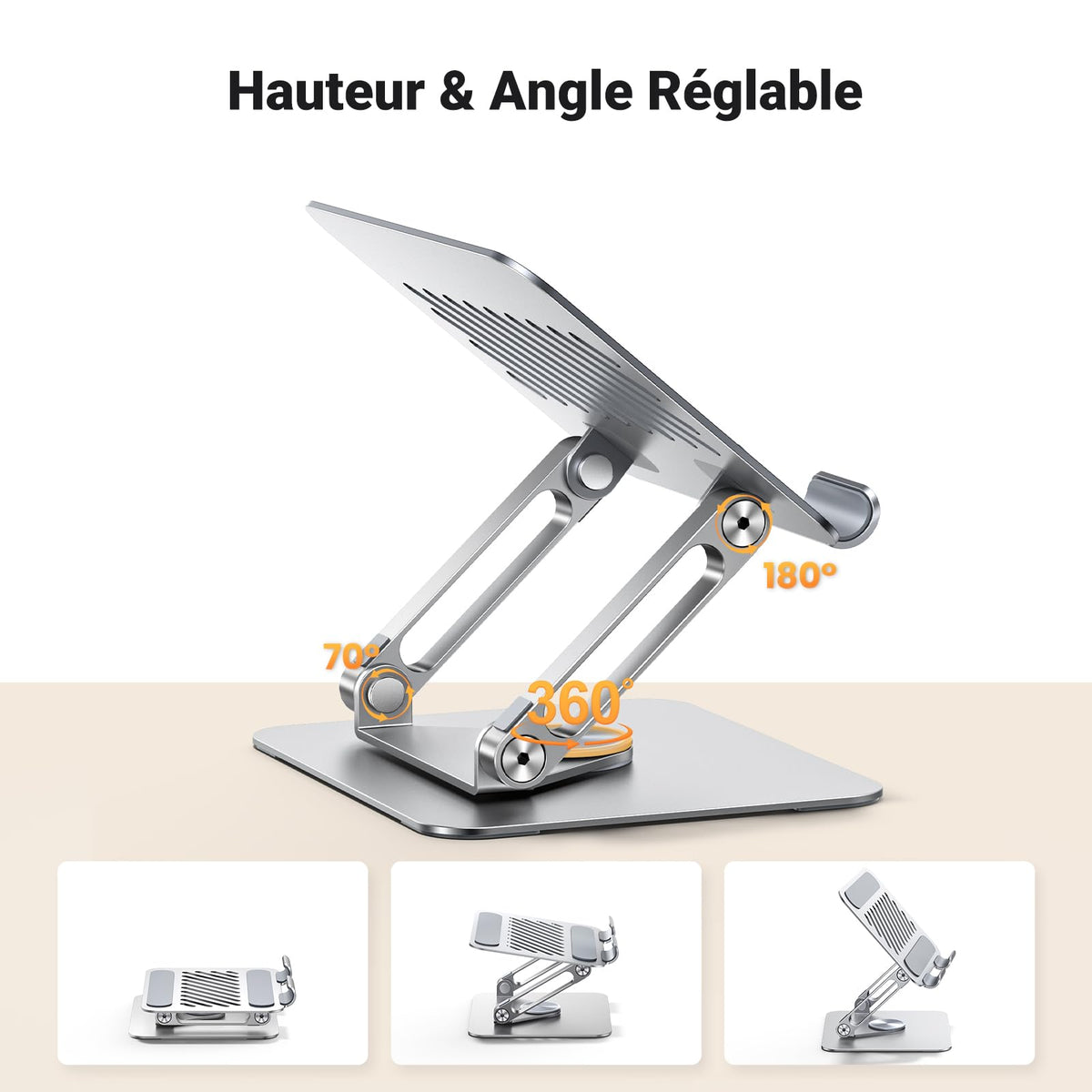 UGREEN Support Tablette Bureau Réglable -hauteur&angle reglable