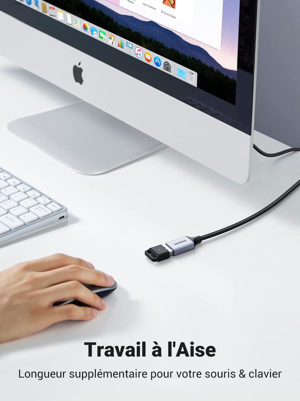 UGREEN Câble Rallonge USB 3.0 Cable Extension Type A Mâle vers Femelle (3M)