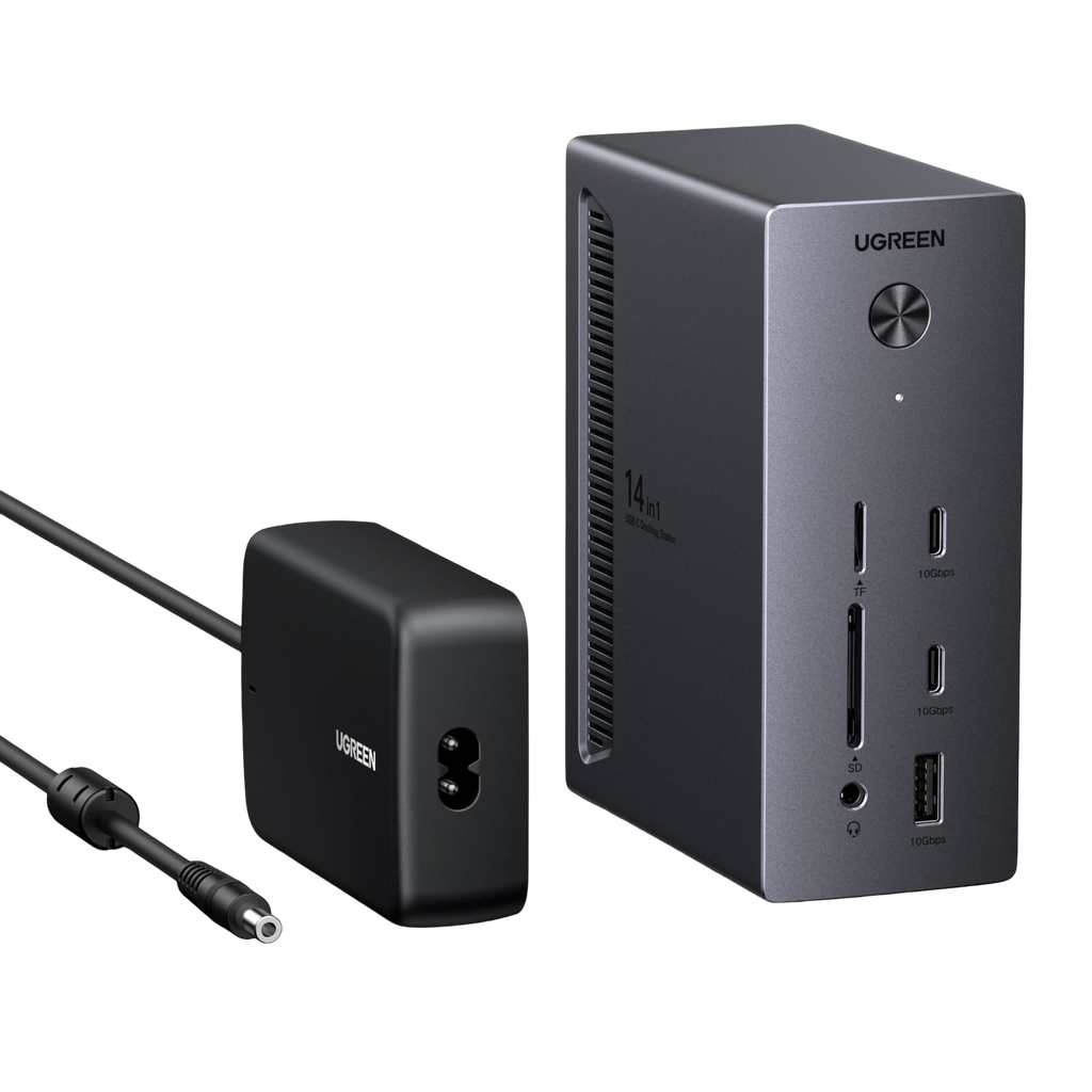 UGREEN Revodok Pro Station d’Accueil USB-C 14-en-1 (2x HDMI 4K@60Hz, DP 8K@30Hz, Triple Affichage, 10 Gbps, PD 100 W)