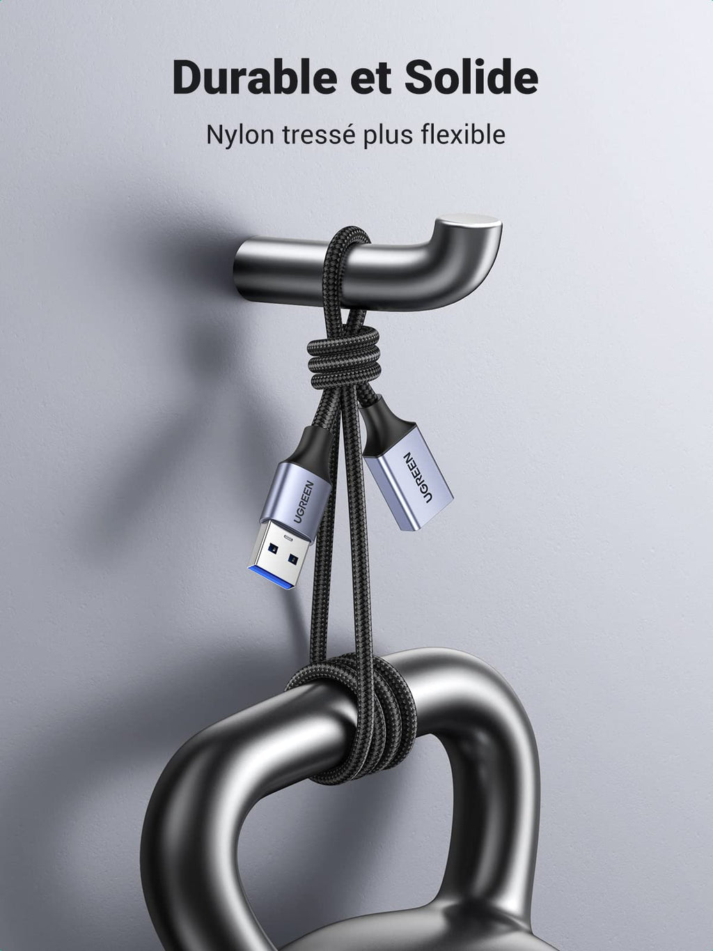UGREEN Câble Rallonge USB 3.0 Cable Extension Type A Mâle vers Femelle,0.5M