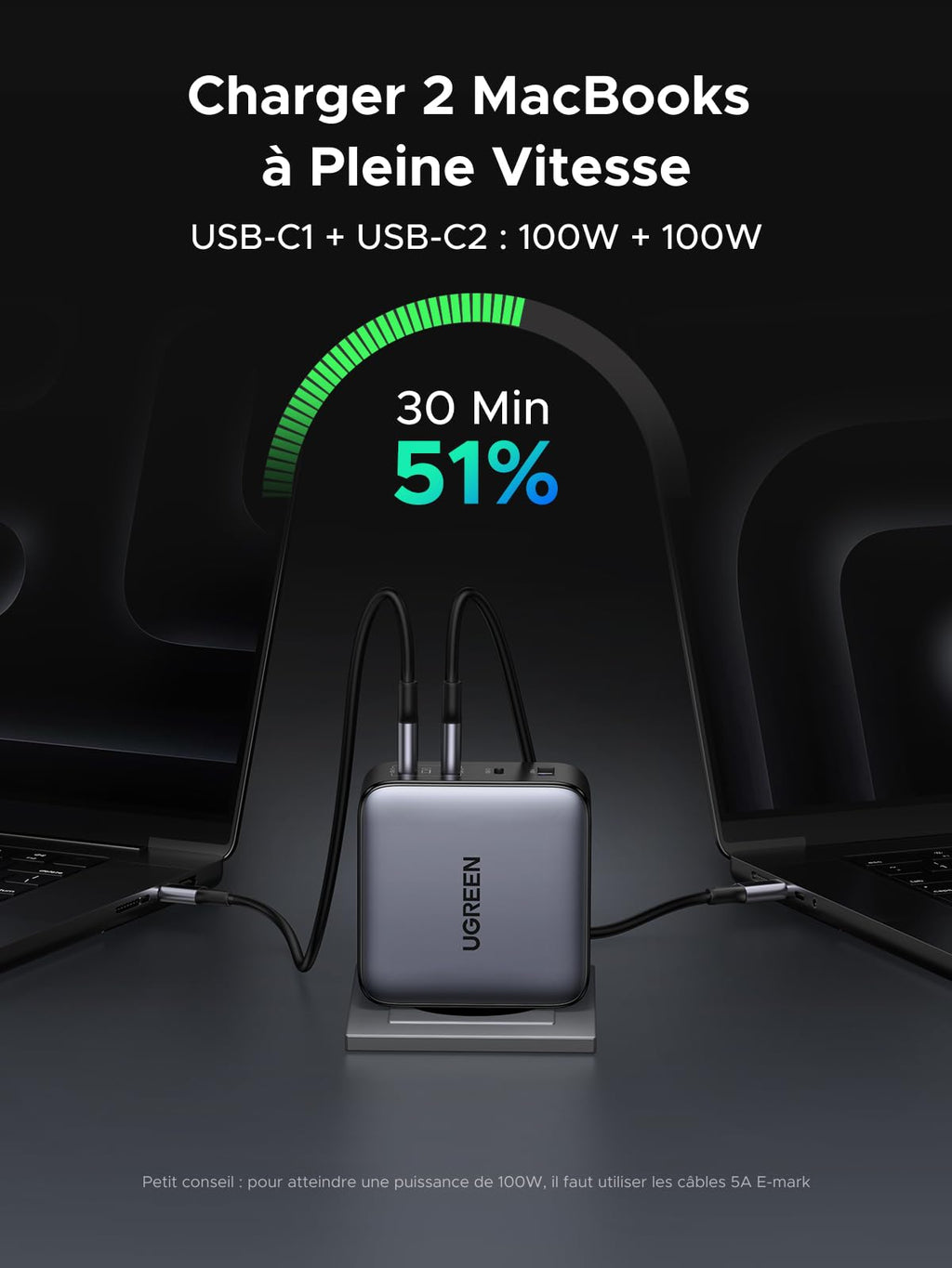 UGREEN Nexode 200W Chargeur USB C Rapide 140W PD 3.1 GaNInfinity