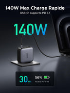 UGREEN Nexode 200W Chargeur USB C Rapide 140W PD 3.1 GaNInfinity