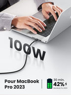 UGREEN Zapix Câble USB C 100W PD 20V 5A Charge Rapide Nylon Tressé (2M)
