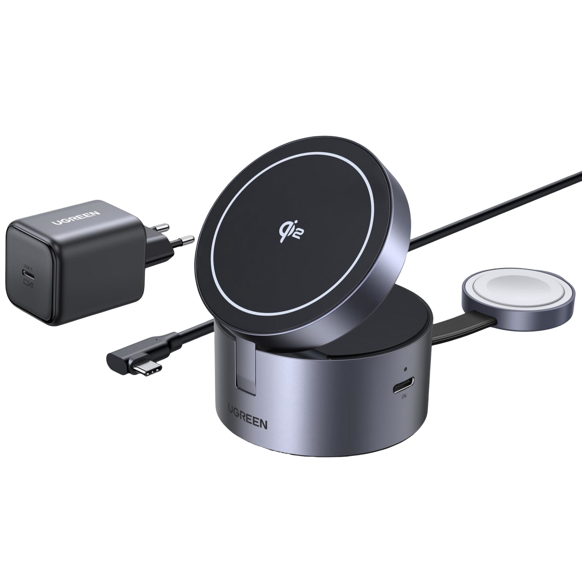 UGREEN UNO Chargeur Sans Fil Magnétique 3-en-1 25 W (Compatible MagSafe)