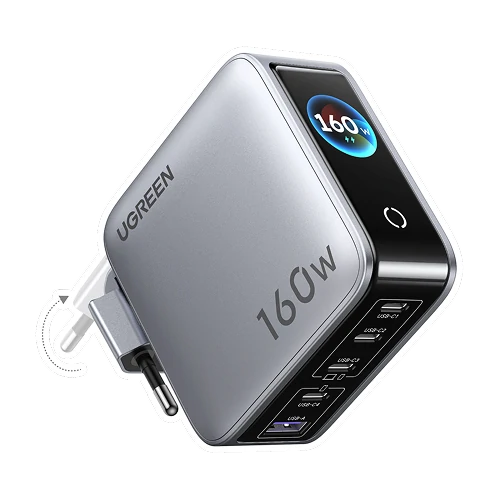 UGREEN Nexode Pro Chargeur avec Écran Intelligent (160 W, 5 Ports, GaN)