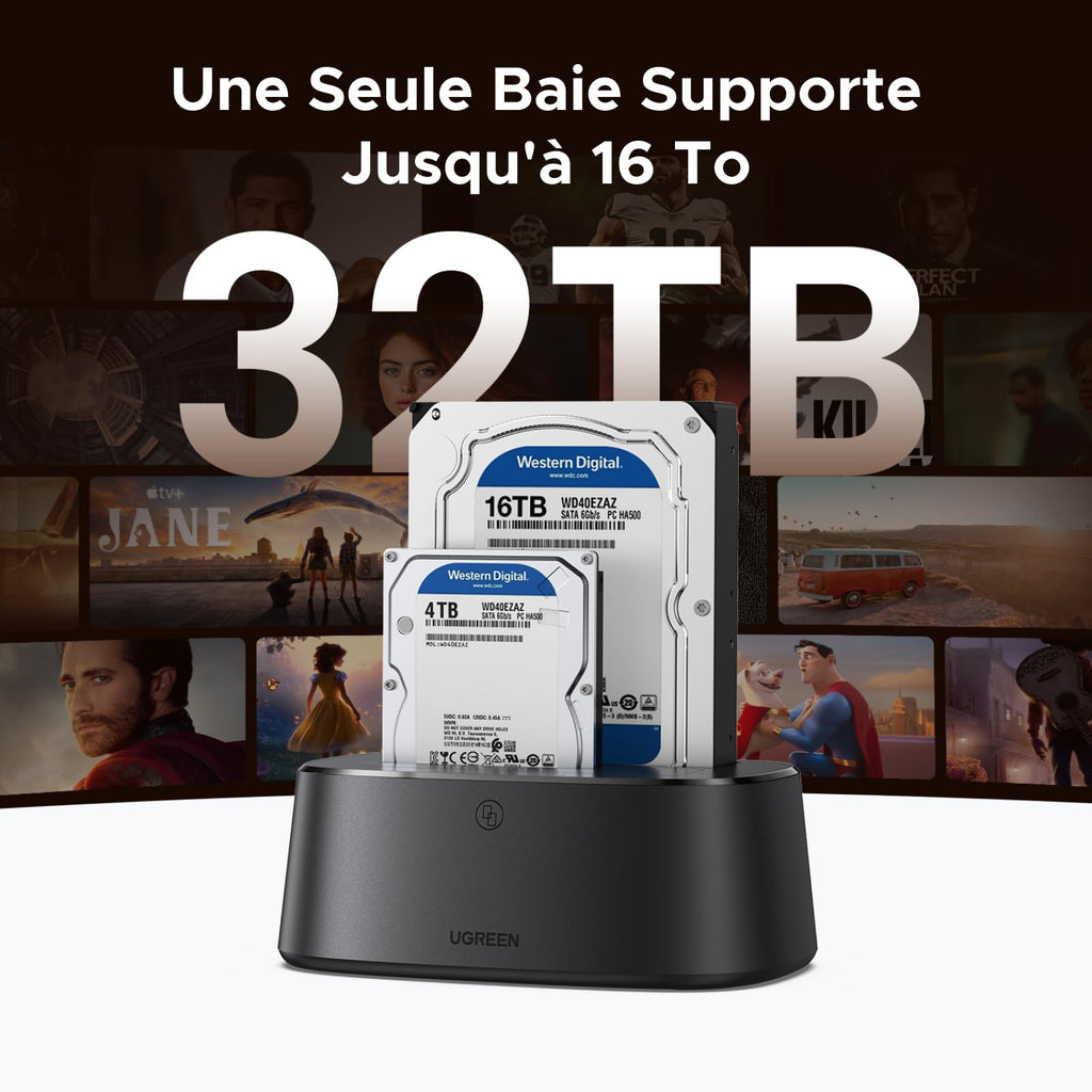 UGREEN Station d'accueil pour Disque Dur, USB 3.0 HDD Docking Station