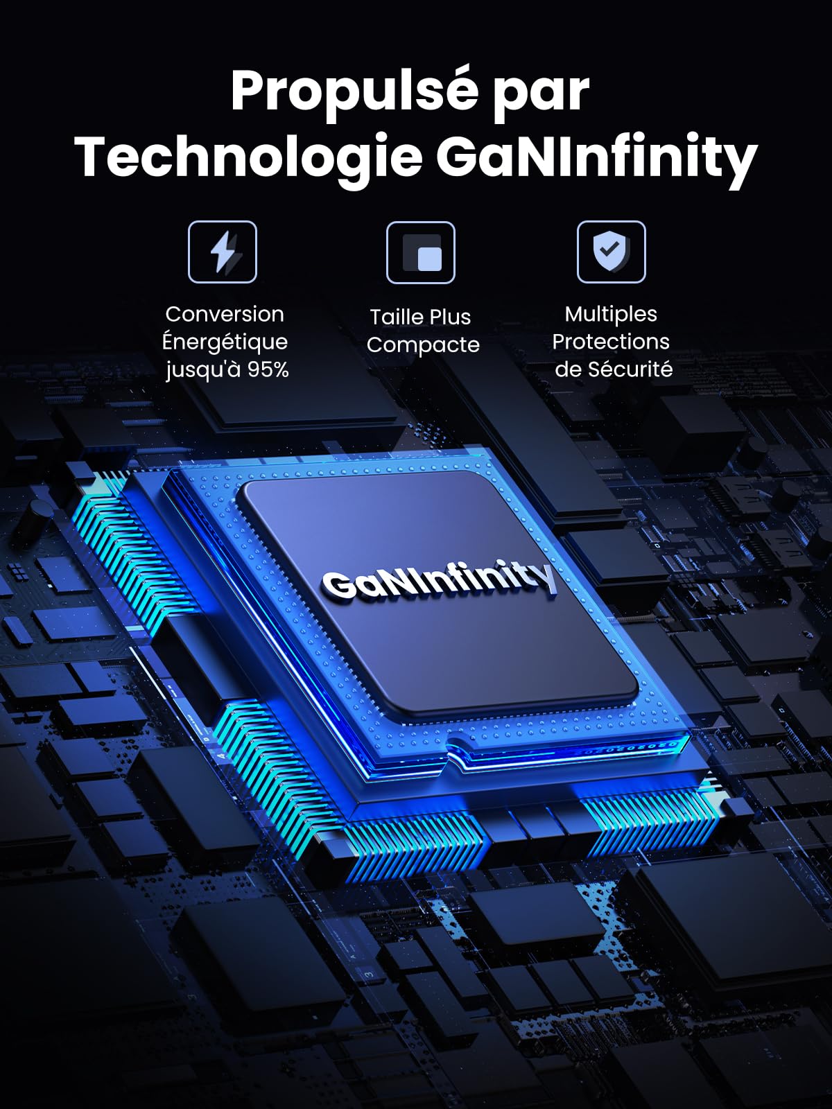 UGREEN Nexode mini 100W 5 Ports Chargeur USB C Rapide Technologie GaNInfinity