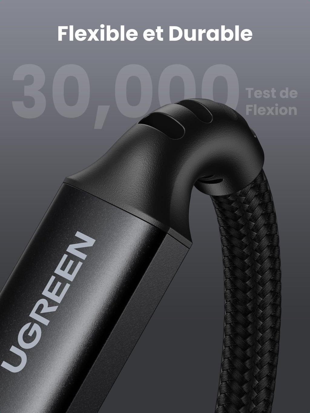 UGREEN Zapix Câble USB C 100W PD 20V 5A Charge Rapide Nylon Tressé (1M)