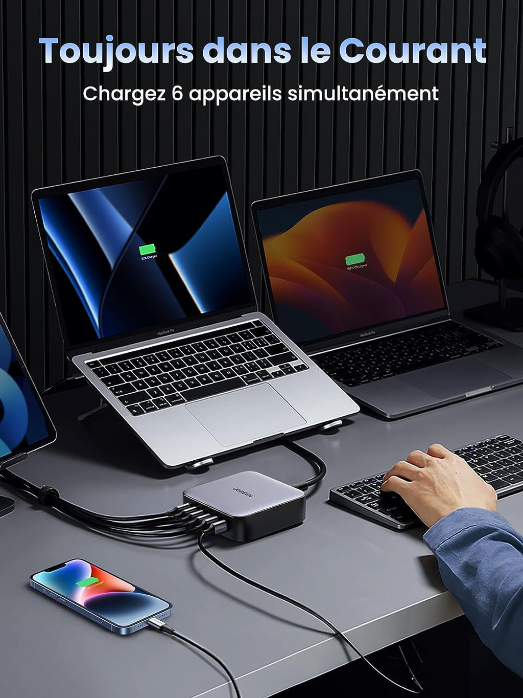 UGREEN Nexode 200W GaN Chargeur USB C Alimentation 100W et 6 Ports