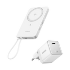 UGREEN MagFlow Air Batterie Externe & Chargeur Nexode Air en Pack (5 000 mAh / 10 000 mAh, Qi2 15 W, GaN 65 W)