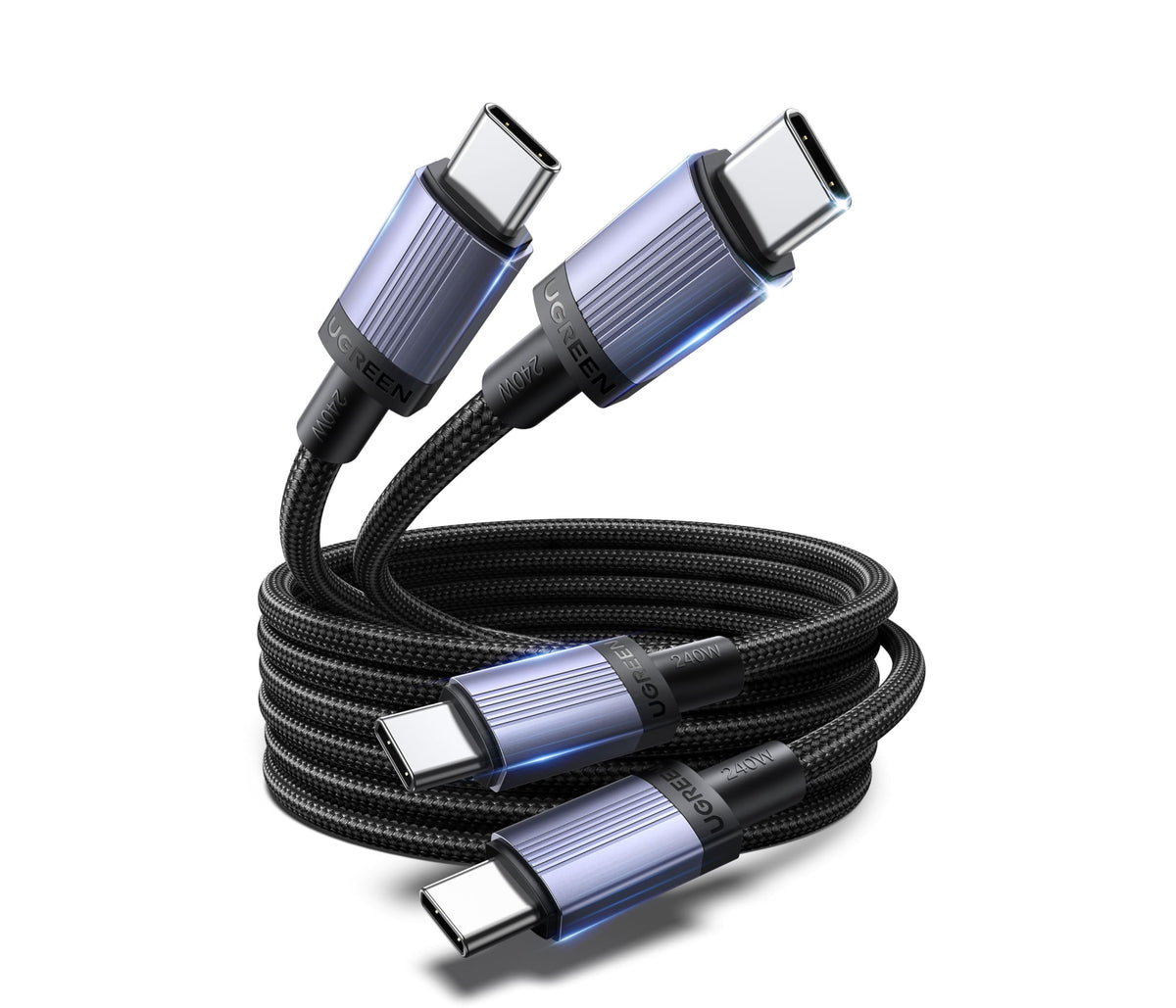 UGREEN Lot de 2 Câble USB C PD 3.1 5A 48V 240W Charge Rapide (1M)