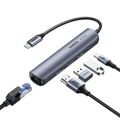 UGREEN Hub USB C 5 en 1 PD 100W  (HDMI 4K@60Hz, PD 100W)