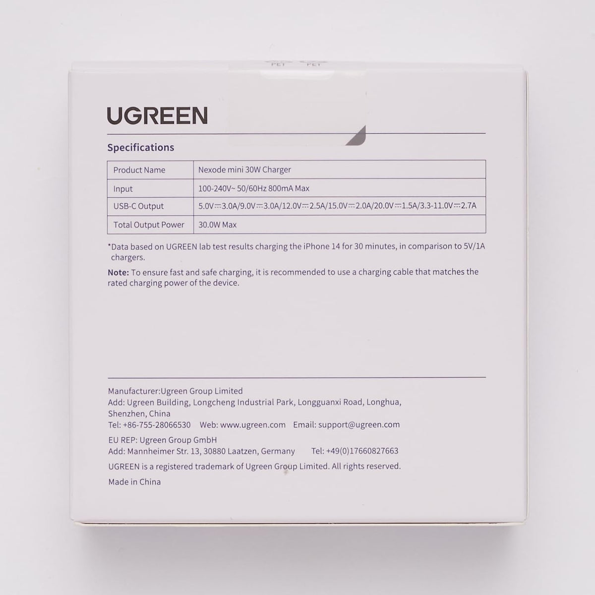 UGREEN Nexode Chargeur 30W USB C avec GaN Tech (Violet)