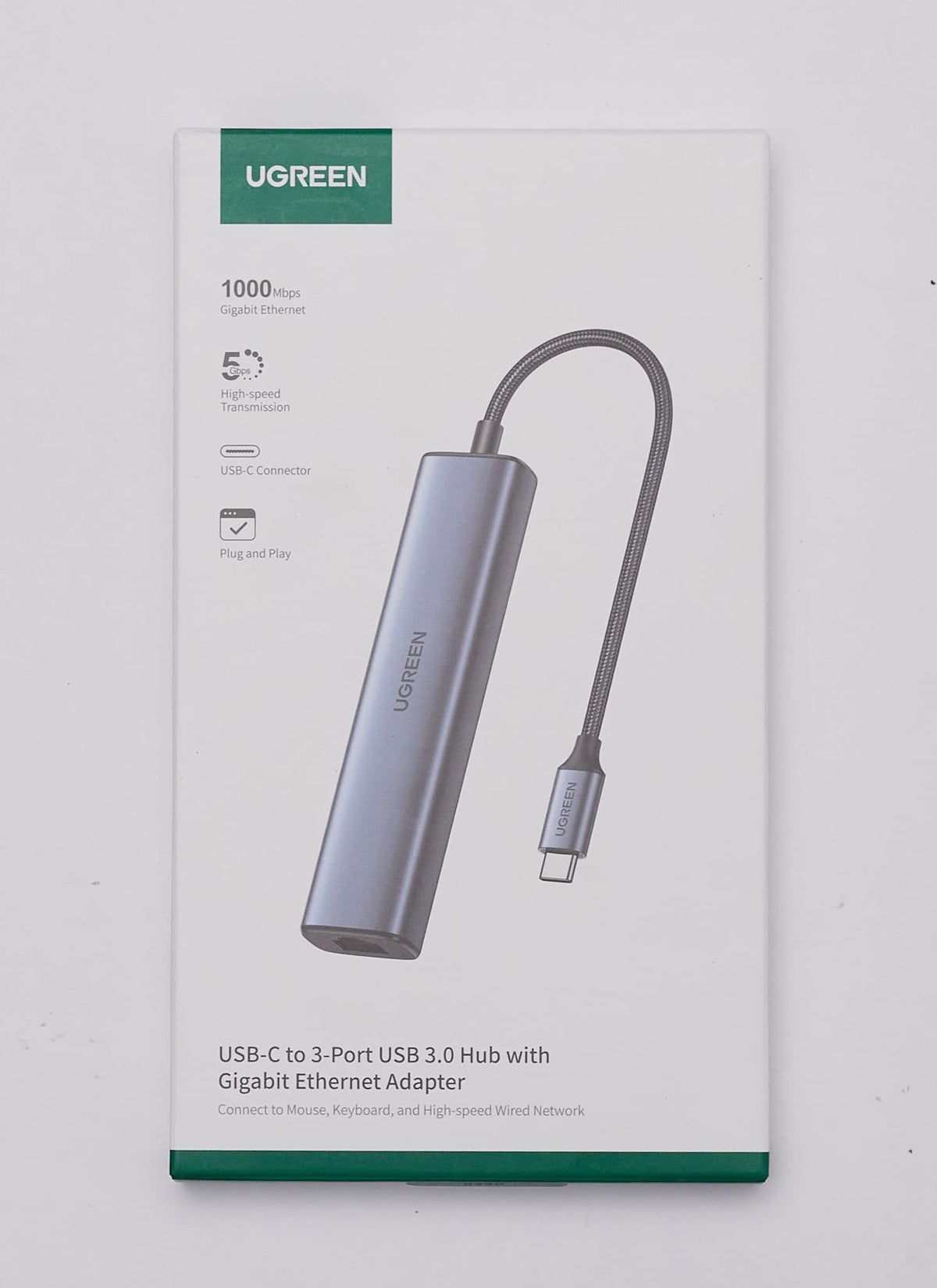 UGREEN Hub USB C Ethernet Gigabit Adaptateur USB C vers RJ45 R¨¦seau avec 3 Ports USB 3.0 5Gbps Compatible avec Galaxy S24 Ultra iPhone 15 Plus Pro Max MacBook iPad Pro Air Chromebook Surface Pro XPS