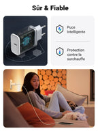 UGREEN Chargeur USB C 20W Lot de 2 Power Delivery 3.0 (Blanc)