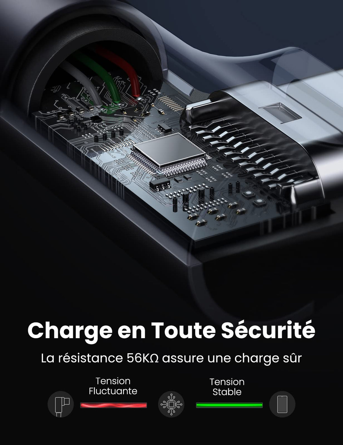 UGREEN Câble USB C Coudé 90 Degrés Charge Rapide Câble