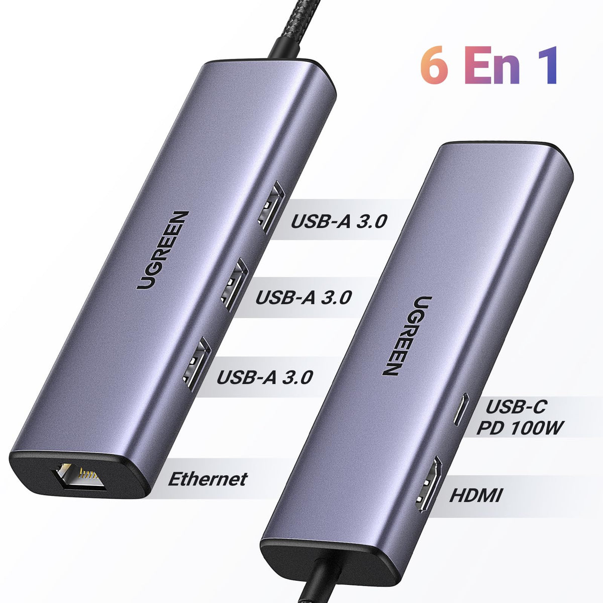 UGREEN Revodok Hub USB C Ethernet Gigabit HDMI 100W PD Charge