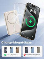 UGREEN Mini Batterie Externe Magnétique sans Fil 5000mAh 15W USB C